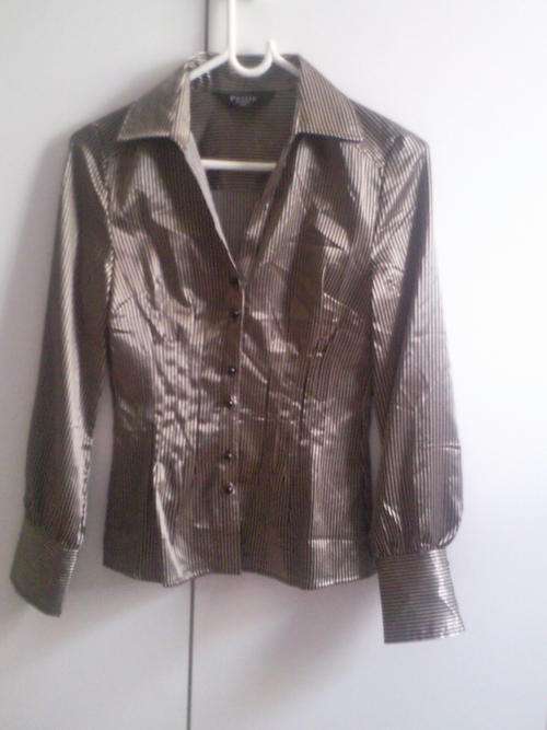 Smart Ladies silk top black and silver Edgars