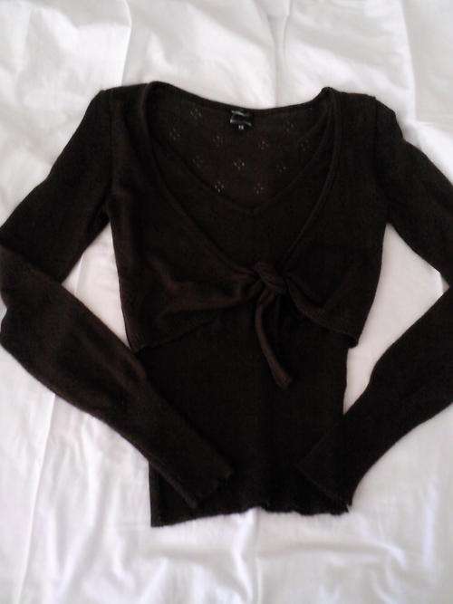 Brown V neck Jersey with Bolero