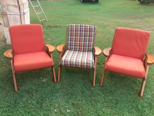 RETRO KIAAT SITTING ROOM CHAIRS  3 AVAILABLE 81CM HEIGHT