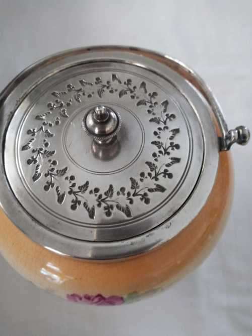 ANTIQUE DEVON WARE BISCUIT BARREL