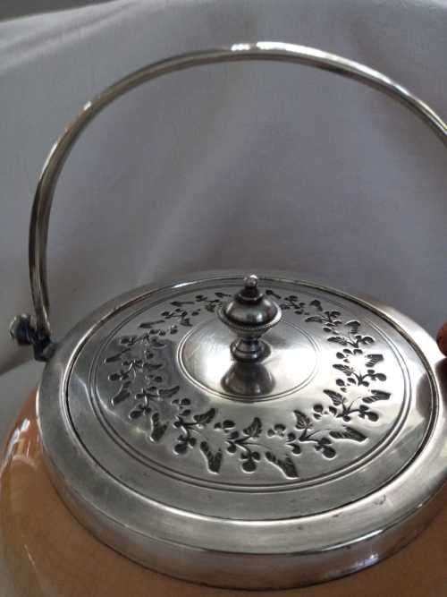 ANTIQUE DEVON WARE BISCUIT BARREL