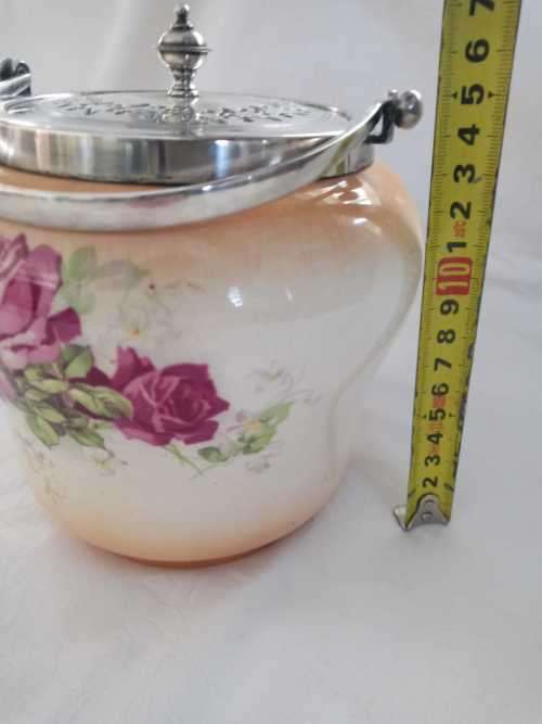 ANTIQUE DEVON WARE BISCUIT BARREL