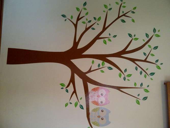 Vinyl decal 2 Owl Tree