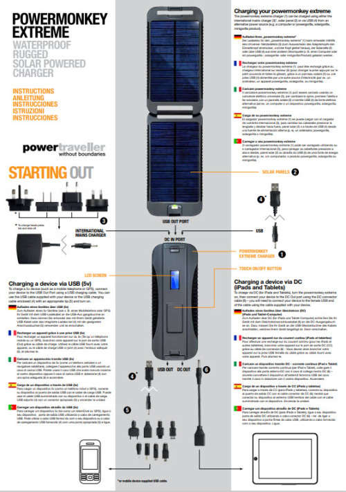 Solar Charger with lots of extras, Extreme Portable Powermonkey.