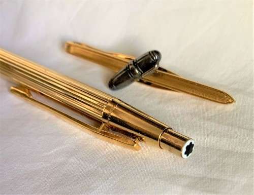 Montblanc Gold Pencil and Mont blanc Tie Clip