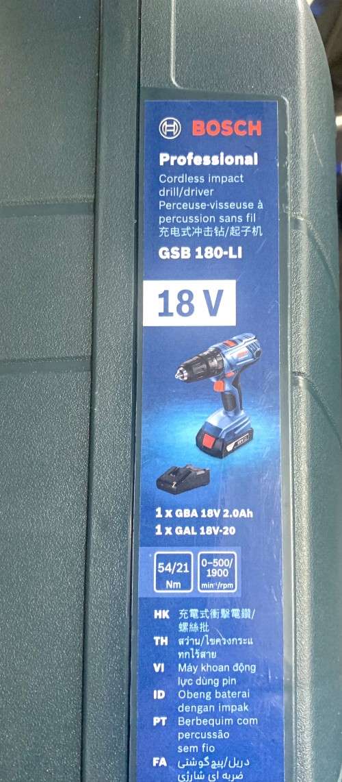 Bosch GSB 180-LI Impact Drill 1 x 2,0Ah Battery, Charger and Case included.