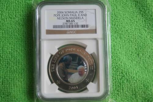 2004 Somalia 25 Shillings - Pope John Paul II and Nelson Mandela