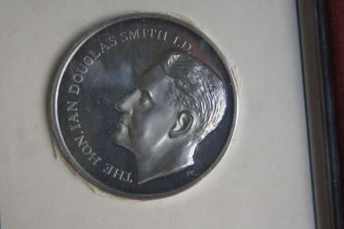 Rhodesian History Medallion in Stirling Silver - Ian Smith