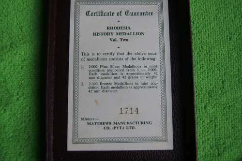 Rhodesian History Medallion in Stirling Silver - Ian Smith