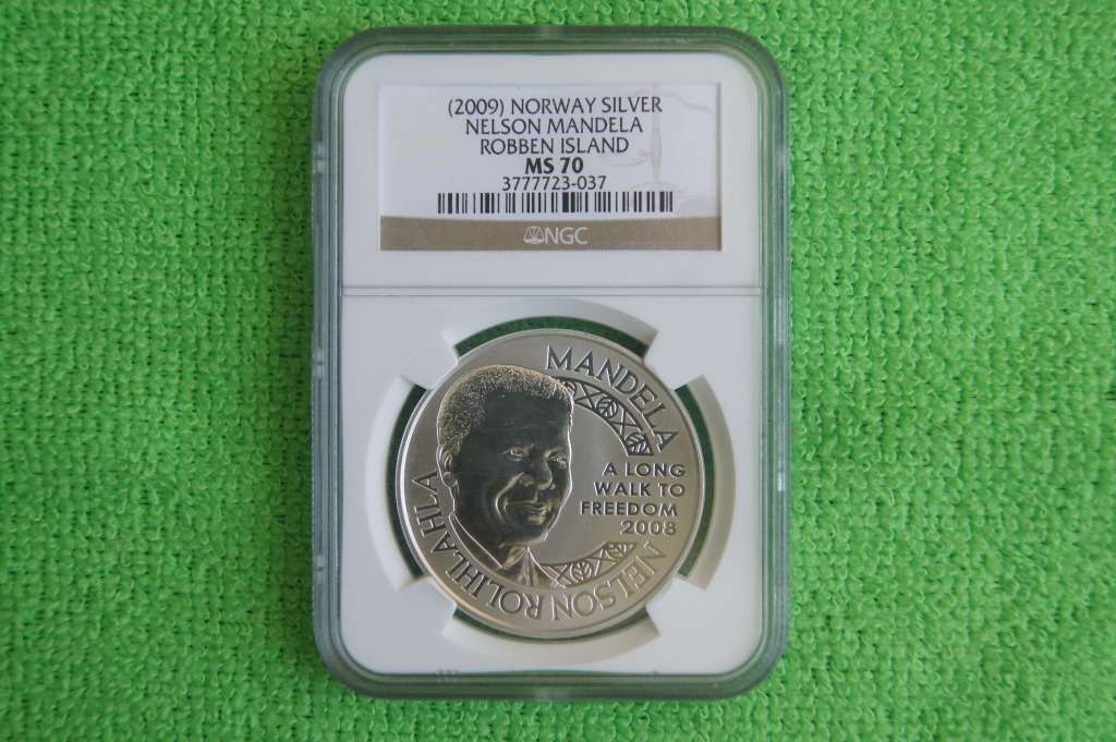 2009 Norway Silver Nelson Mandela Robben Island - NGC MS70