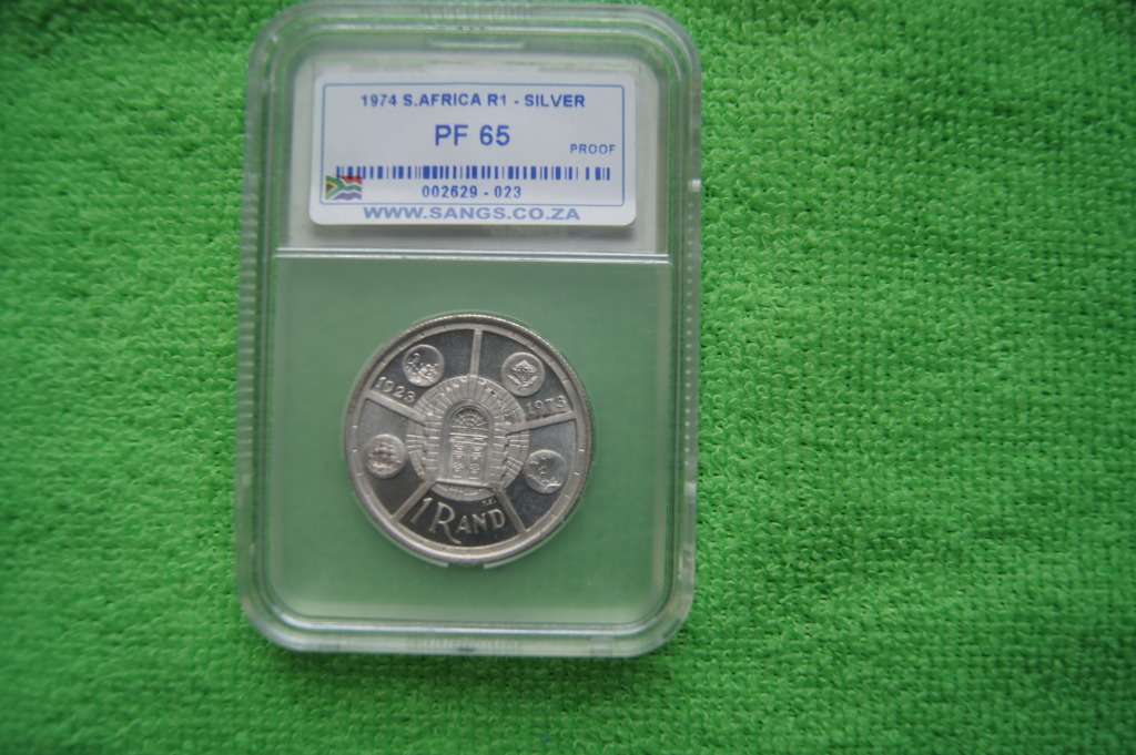 1974 South Africa R1 Silver - SANGS PF65
