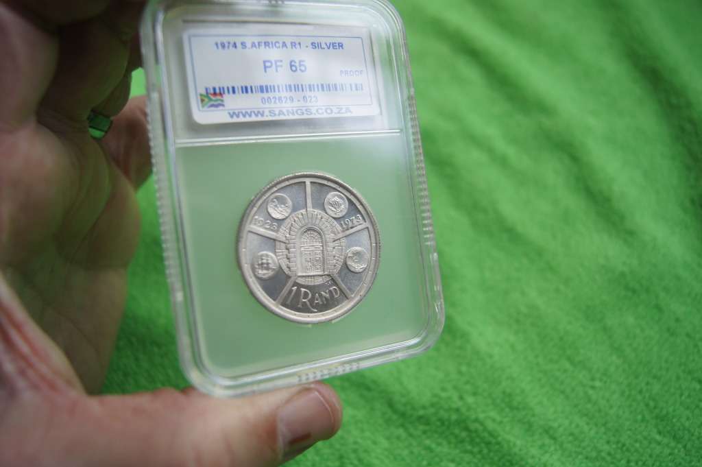 1974 South Africa R1 Silver - SANGS PF65