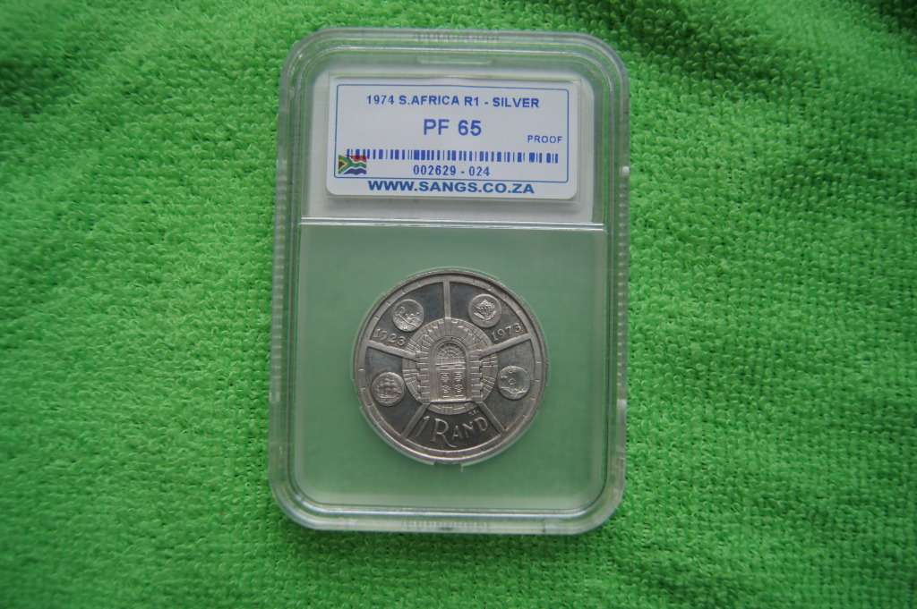 1974 South Africa R1 Silver - SANGS PF65
