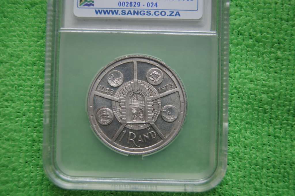 1974 South Africa R1 Silver - SANGS PF65