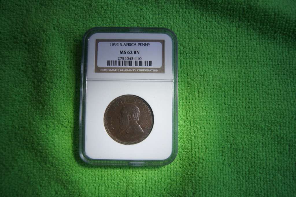 1894 ZAR One Penny - NGC MS62
