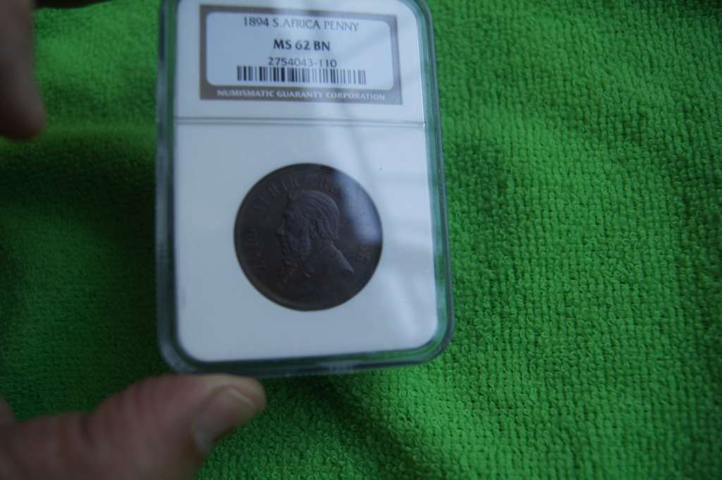 1894 ZAR One Penny - NGC MS62