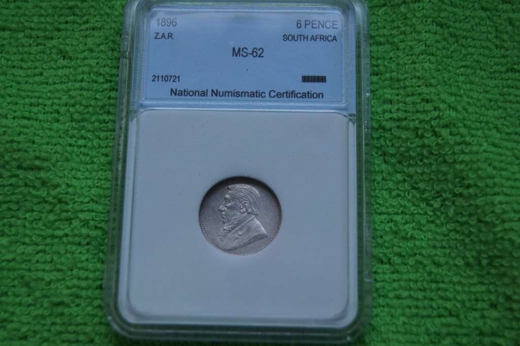 1896 ZAR 6 Pence - NNC MS62