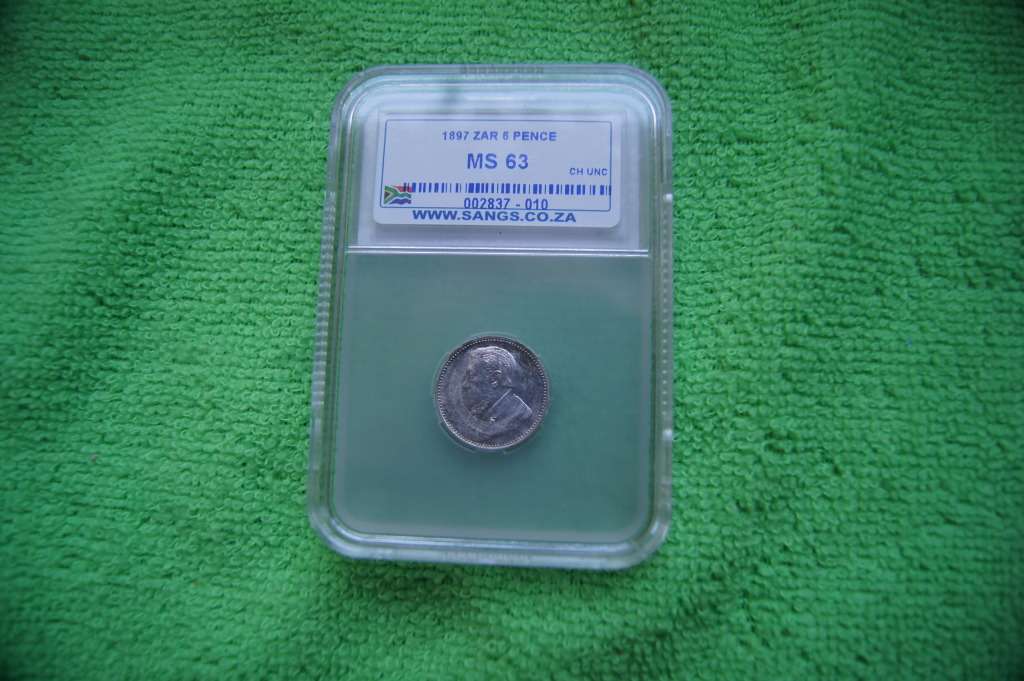 1897 ZAR 3 Pence - SANGS MS63