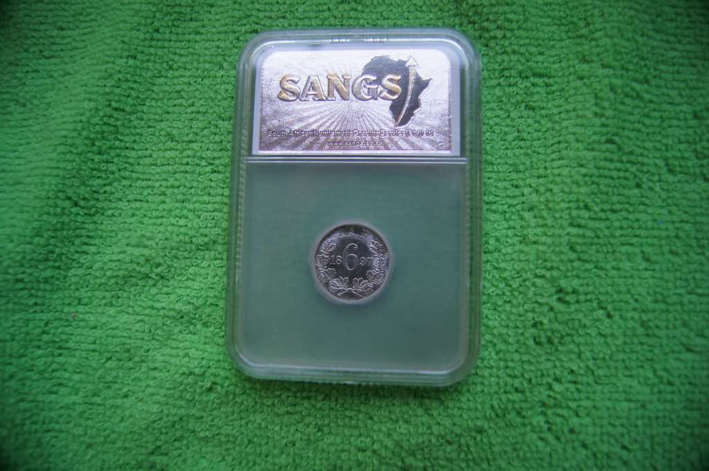 1897 ZAR 3 Pence - SANGS MS63