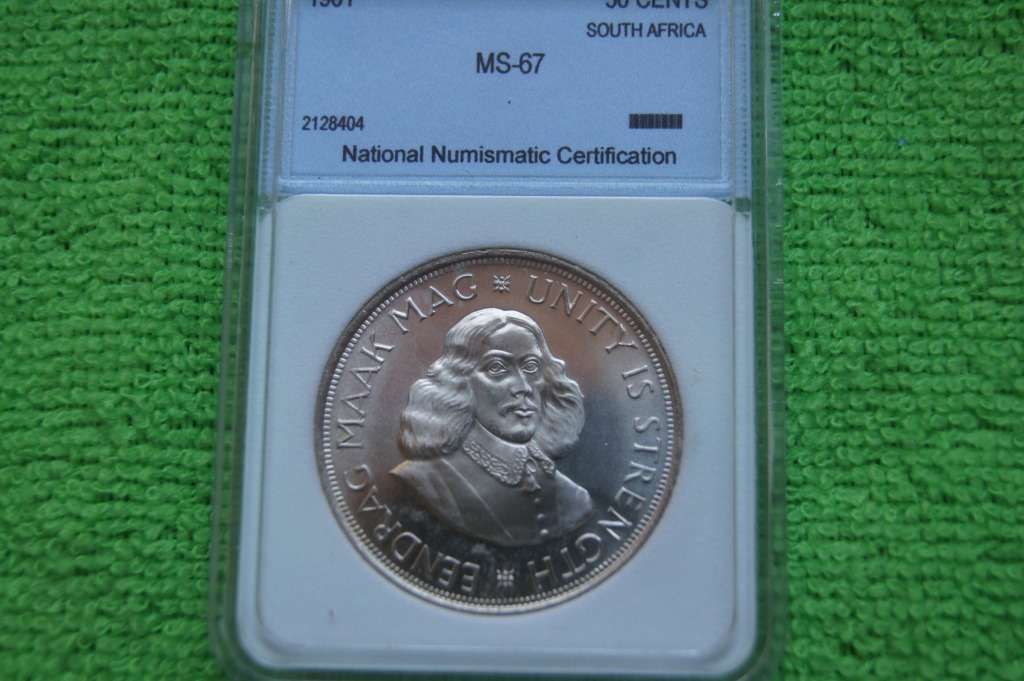 1961 South Africa Silver 50 Cents - MS67