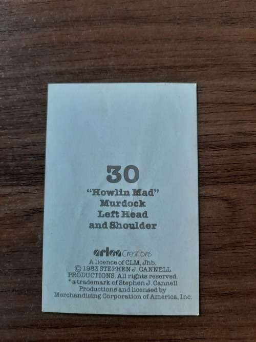 A-Team 1983 Dossier Card 30