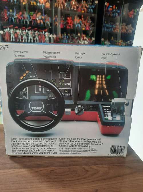 1983 Complete TOMY TURNIN TURBO DASHBOARD WITH BOX Vintage Figures