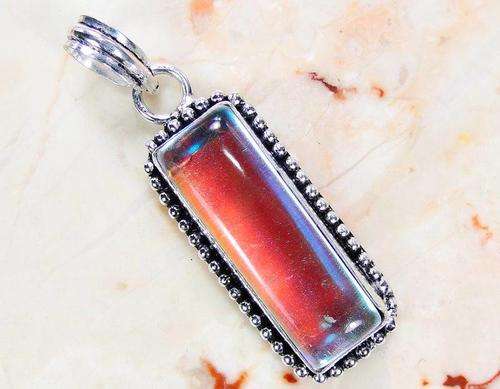 STUNNING FLASHING AQUA/PINK MYSTIC TOPAZ PENDANT!!!