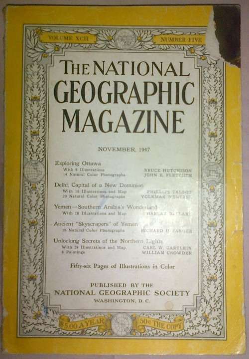 National Geographic Magazine November 1947 Vol XC11 no five