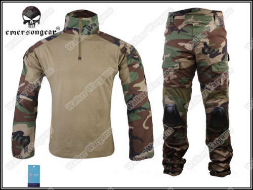 Combat Shirt & Pants Bulid Elbow & Knee Pads - US Army Woodland Camo - Size M