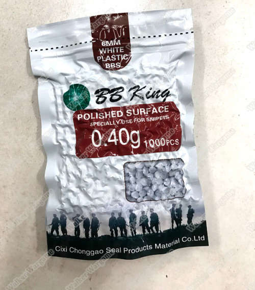 BB King Sniper Precision 0.40g White BB Airsoft 1000 rds - White