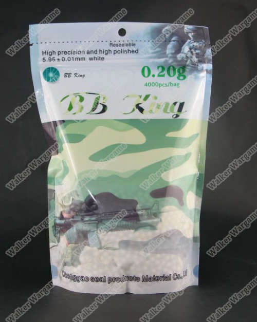 BB King Airsoft 6mm 0.20g BB 4000rds High Quality BB - White