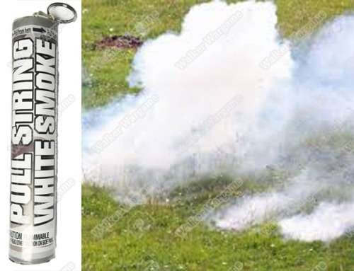 Pull String Airsoft And Paintball Tactical Battle Field Smoke Grenade - Colour White