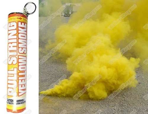 Pull String Airsoft And Paintball Tactical Battle Field Smoke Grenade - Colour Yellow