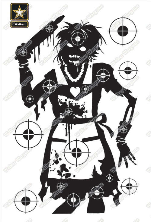 A3 Size Paper Shooting Target Pistol Rifle Airsoft Target - Zombie Nanny Multi Target