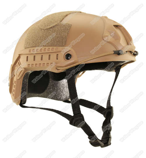 Basis Fast Jump Helmet With NVG Mount & Side Rail - Desert Tan