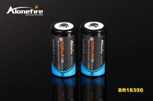 AloneFire BR 18350 Battery 1500mAh 3.7v Rechargeable - 2 Unit