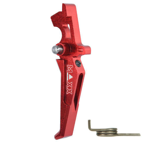 MAXX CNC Aluminum Advanced Trigger Style E Red For Airsoft M4
