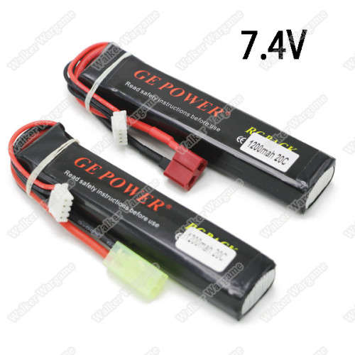 Tamiya GE Power Lipo battery 7.4V 1200MAH 20C RC Airsoft Gun Battery S Type