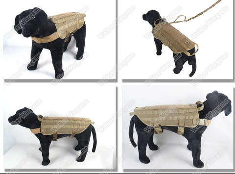 Tactical Police K9 Mil Spec Dog Molle Harness Vest - SWAT Black Size M