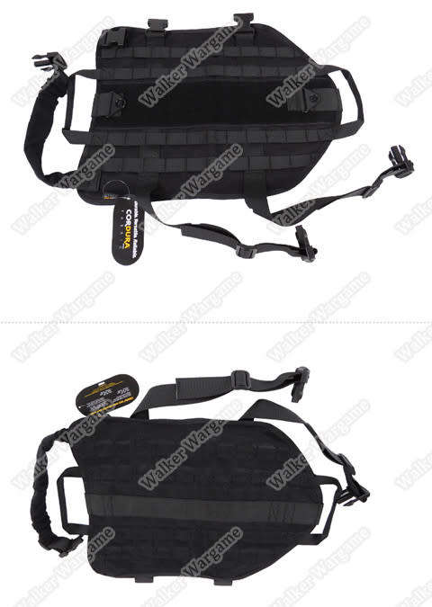 Tactical Police K9 Mil Spec Dog Molle Harness Vest - SWAT Black Size M