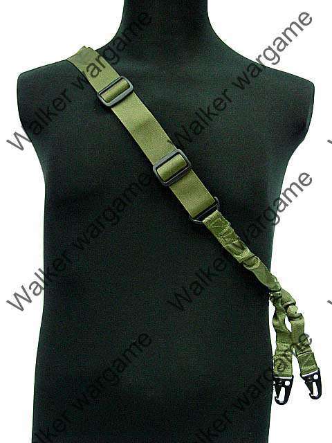 Tactical Two Point Elastic Bungee Snap Hook Rifle Sling --SWAT  Black