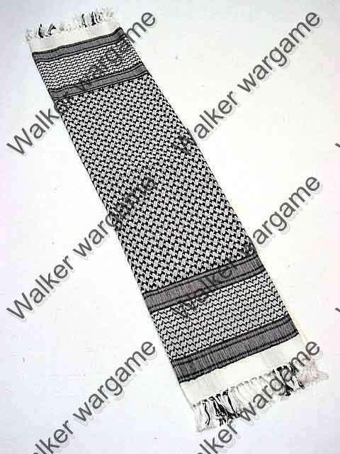 100% Cotton Tactical Shemagh White / Black Military Surplus - Top Quality