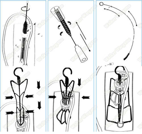 Water Hydration Bladder Tube Brush Cleaning Kit for Universal Bladders, 4 in 1 Cleaner Set