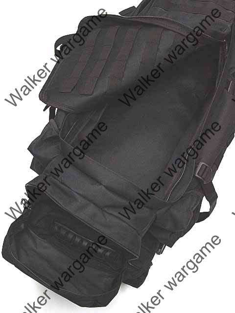 65L Combat Utility Rucksack Backpack Bulit in Rifle Bag - SWAT Black