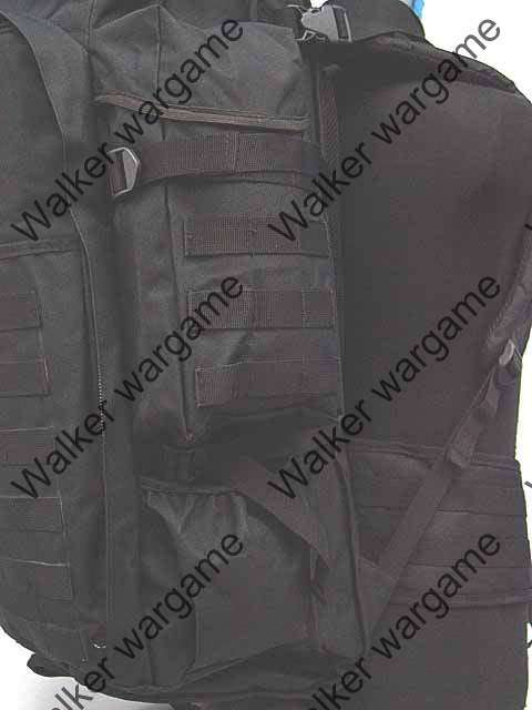 65L Combat Utility Rucksack Backpack Bulit in Rifle Bag - SWAT Black