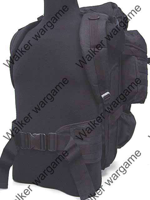 65L Combat Utility Rucksack Backpack Bulit in Rifle Bag - SWAT Black