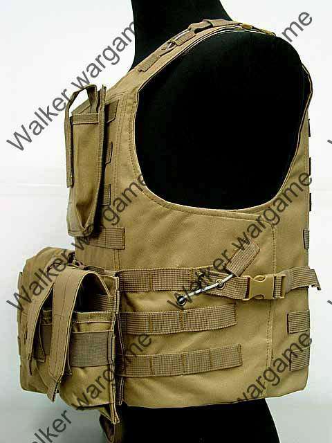 FSBE Molle Combat Assault Plate Carrier Vest - Desert Tan (Can fit SAPS Bullet Proof)