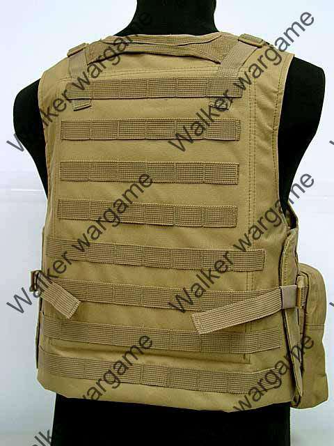 FSBE Molle Combat Assault Plate Carrier Vest - Desert Tan (Can fit SAPS Bullet Proof)