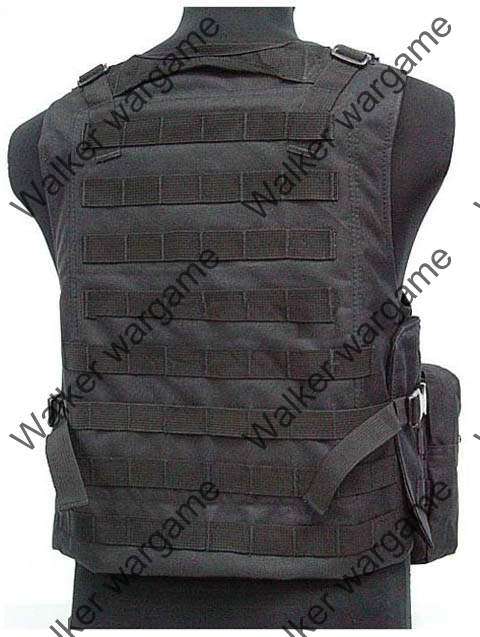 FSBE Molle Combat Assault Plate Carrier Vest Black - SWAT Black (Can fit SAPS Bullet Proof)