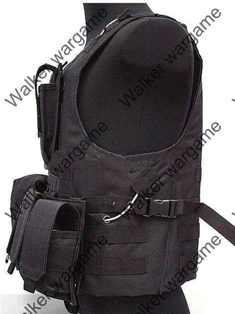 FSBE Molle Combat Assault Plate Carrier Vest Black - SWAT Black (Can fit SAPS Bullet Proof)